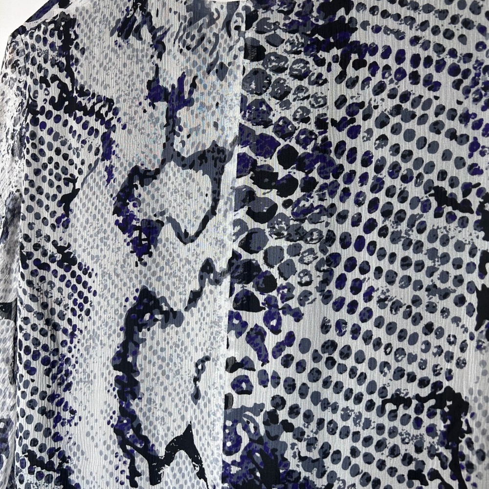 Badgley Mischka NWT Blouse Size 1X Snake Print Silk Chiffon Twist Front Blouse - Picture 7 of 8